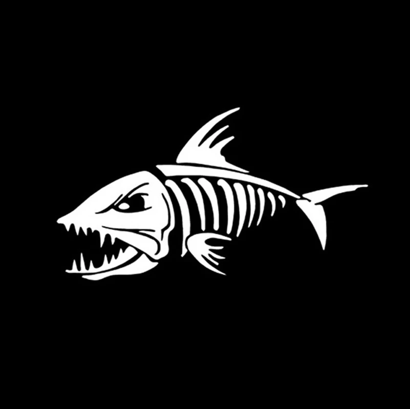 Стикеры винил 18*10 см морской рыбьей кости Fishbone личность на оконная наклейка