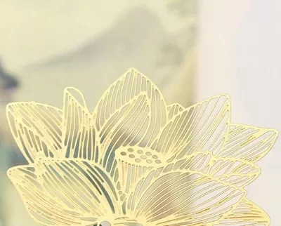 Metal lotus bookmark Chinese style ancient water lily brass Tassel cultural creative gifts | Канцтовары для офиса и дома