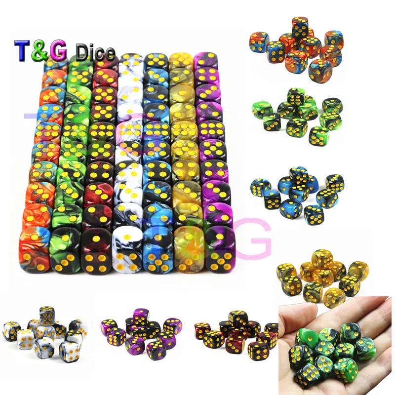 T & g 12 мм D6 игральные кости со стандартными точками для настольной игры кубики