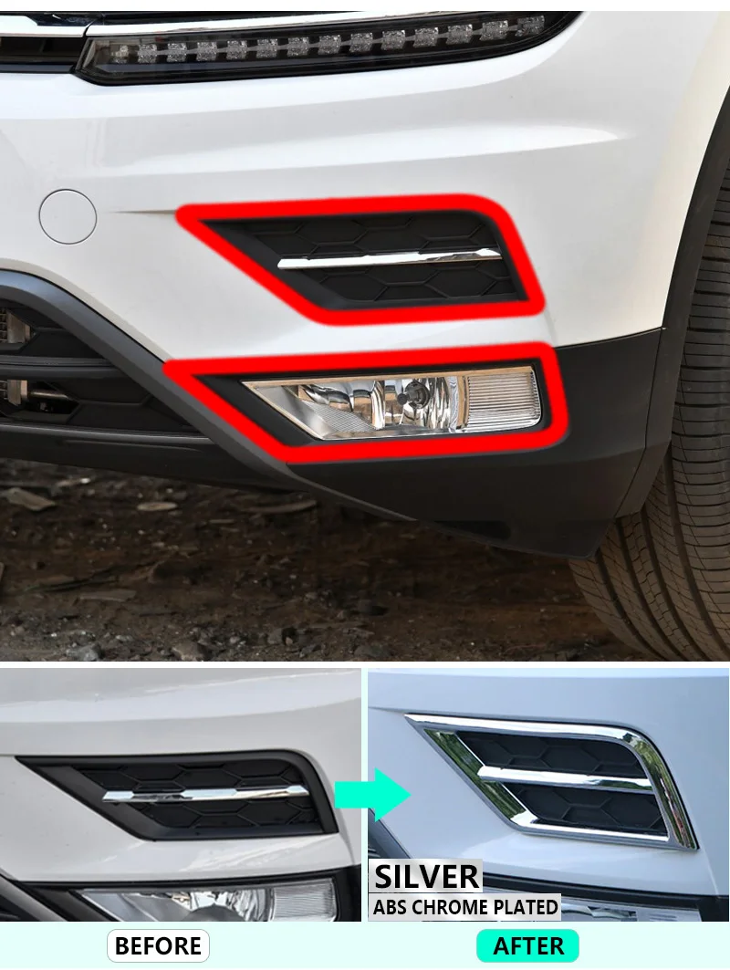 Для VW Tiguan II MK2 2016 2017 2018 2019 Volkswagen хромированная крышка передней противотуманной