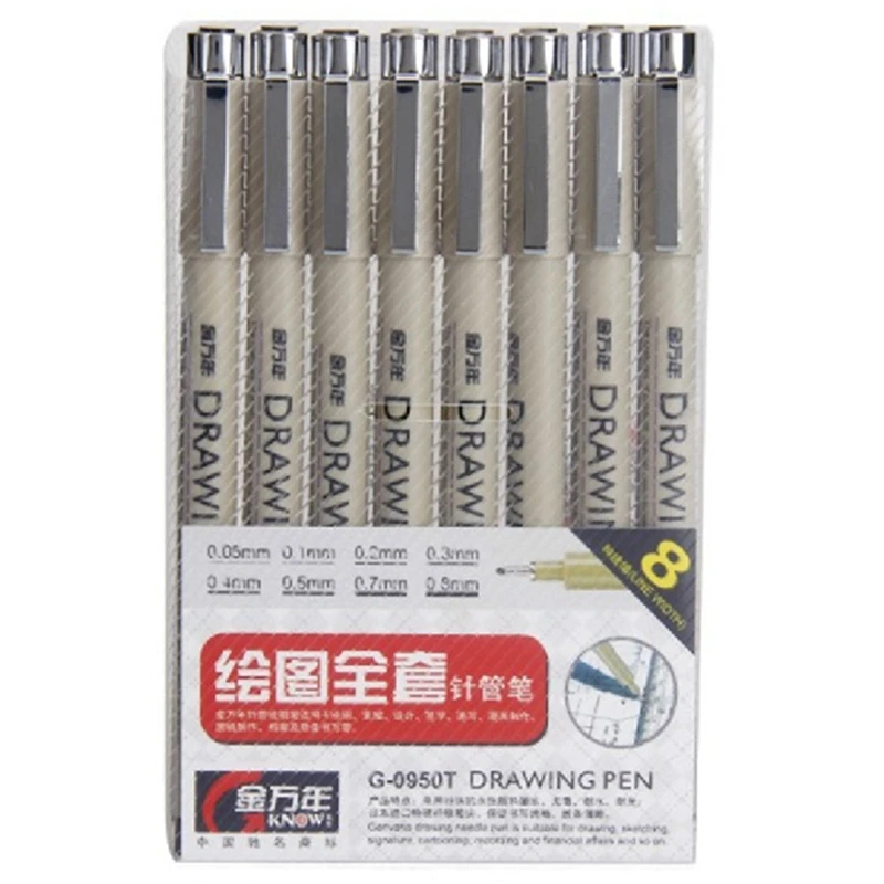 8 шт./лот кисть для рисования мелкая линия микрон эскизные ручки крючок ручка