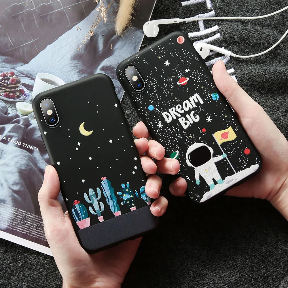 DR. чехол фантастический Космический Чехол для iPhone 8 XR 7 Plus 6 Moon астронавт матовый XS
