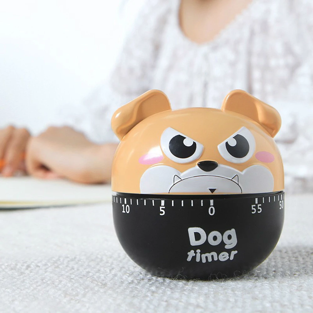 

1PC Funny Lovely Animal Dog Timer Cartoon Creative Kitchen Mechanical Clock Set Time Reminders Countdown Cooking Tools Supplies