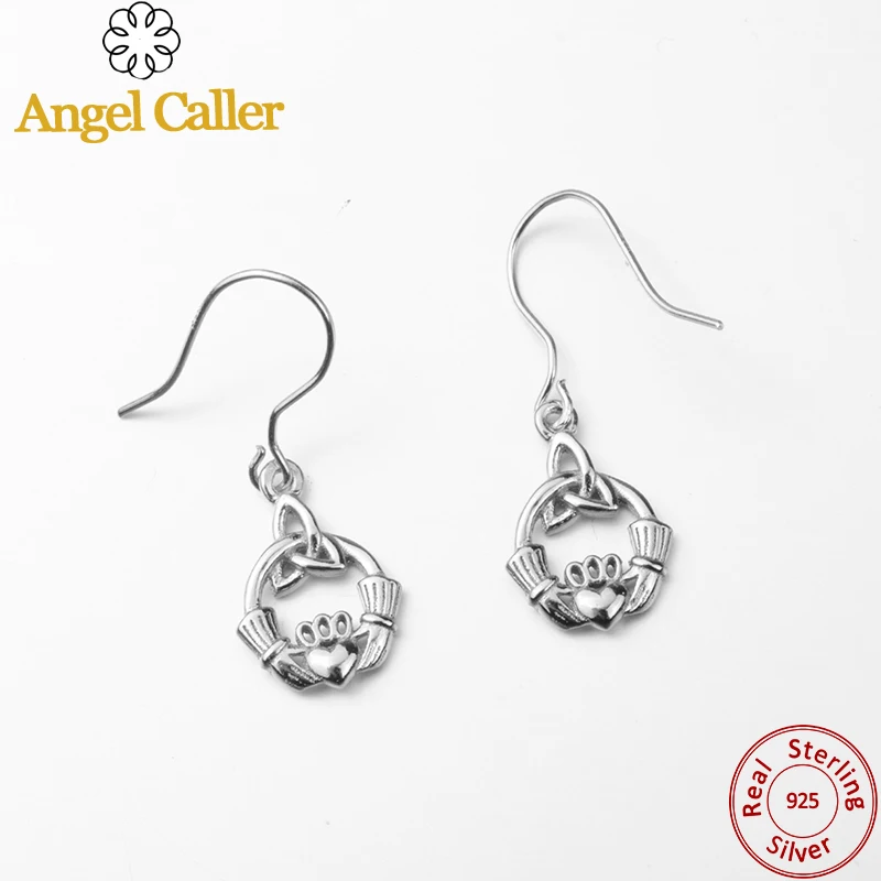 Серебряные серьги Angel Caller S925 из стерлингового серебра Claddagh удача ирландский