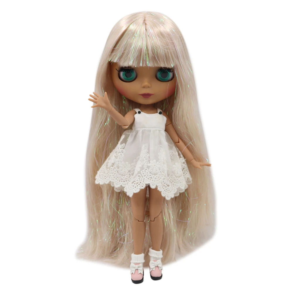 Blyth кукла 30 см темная кожа матовое лицо флэш смешанные золотые прямые волосы 1/6 шарнир тело ледяной SD DIY Высокое качество игрушки подарок