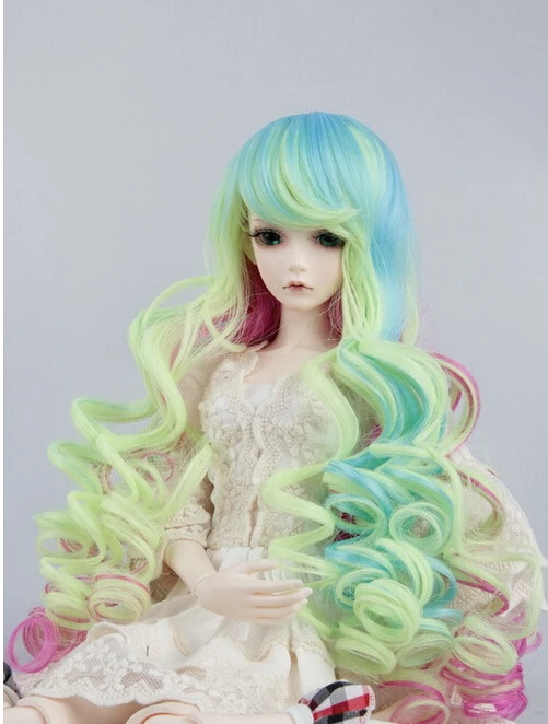 Зеленый и синий BJD кукла хлоя большие волны парик завод прямые продажи |