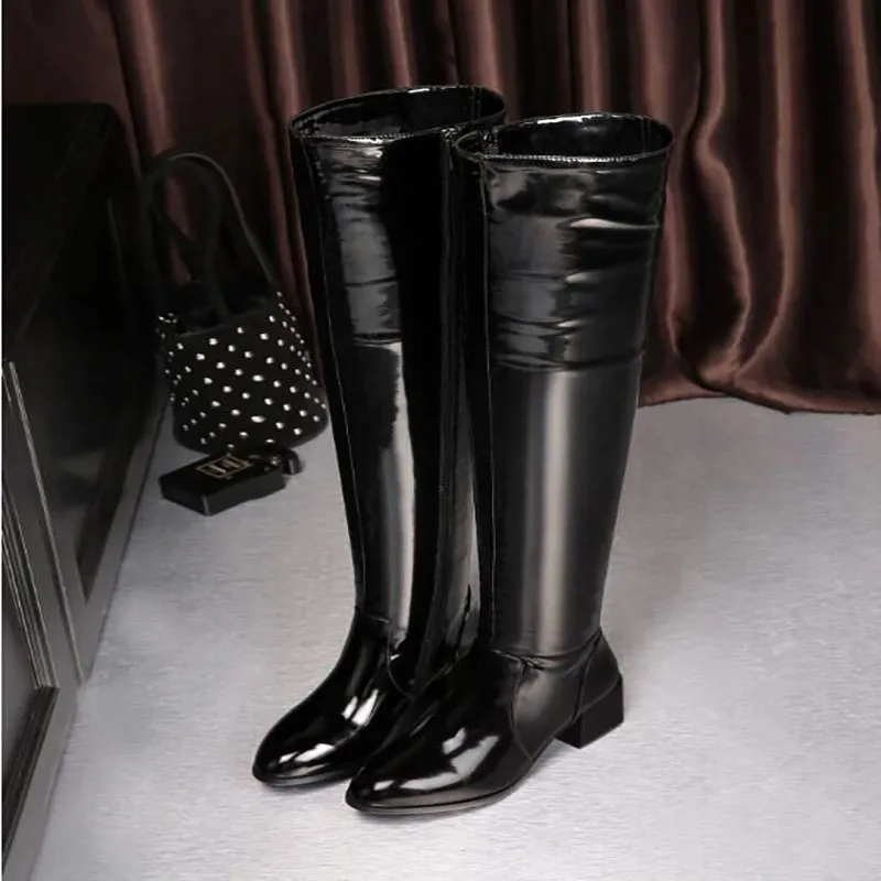 2019 Новый стрейч полностью кожаные boots1786|Ботфорты| |