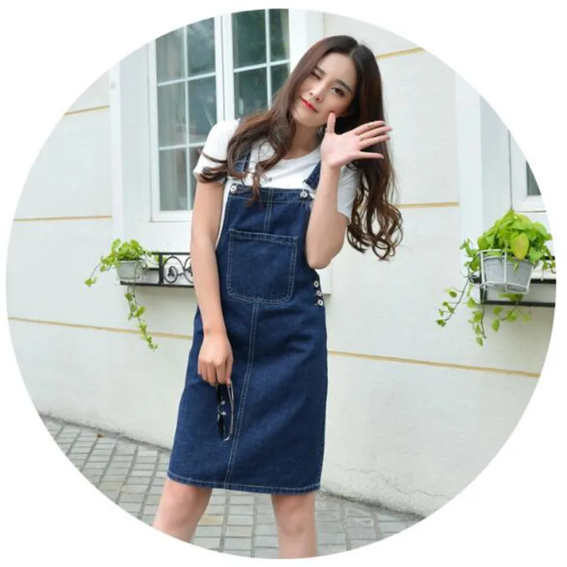 Женская Летняя короткая юбка модные подтяжки/Женские однотонные джинсовые