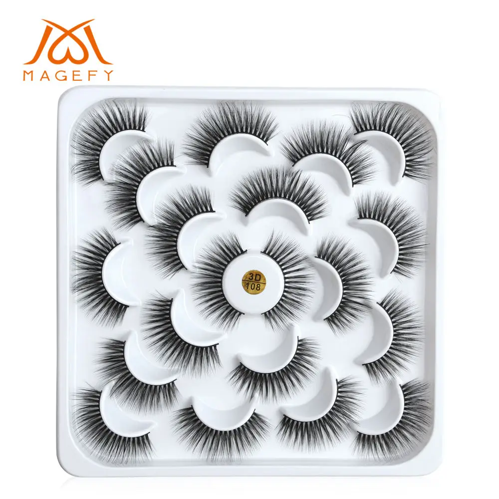 10 pairs style-3D108 MAGEFY 3/7/9/10 пар 3D искусственной норковые ресницы натуральных длинных накладных ресниц драматический высокое качество накладные ресницы для наращивания ресниц - Цвет: 10 pairs style-3D108
