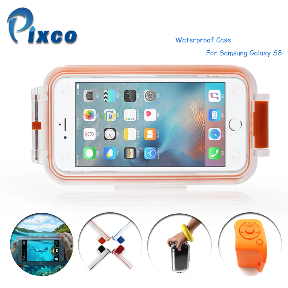 Водонепроницаемый чехол Pixco для подводного плавания 30 м IPHONE X 8 7 Plus Bluetooth пульт