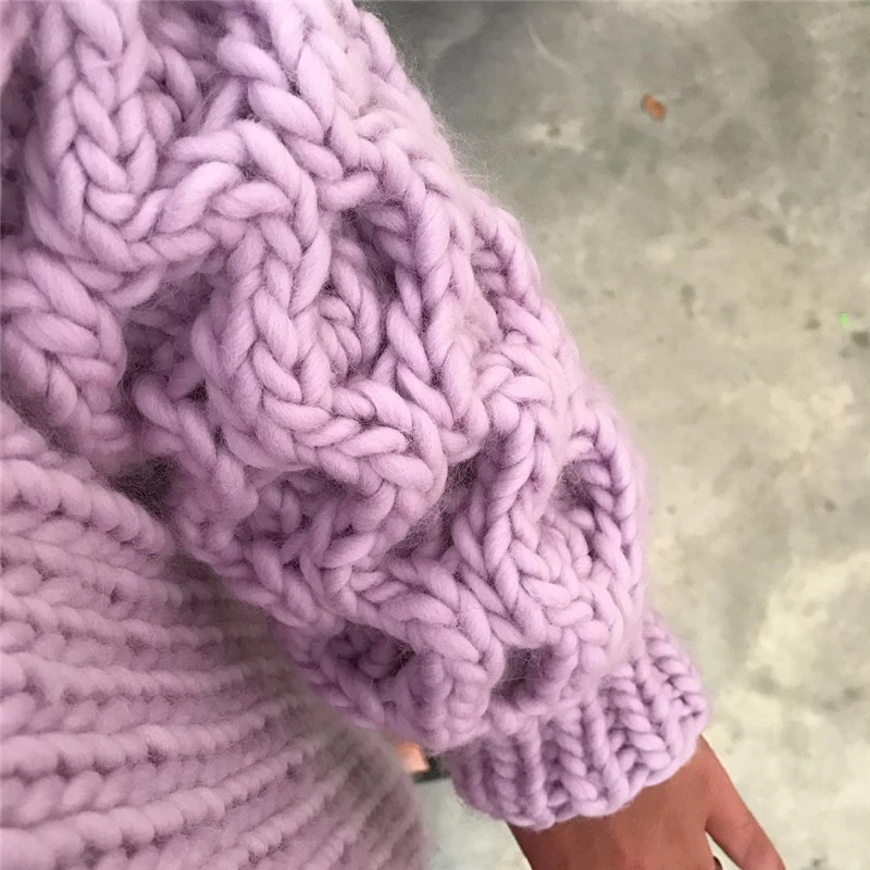 100% мериносовая шерсть водолазка женский свитер Харадзюку свободный стиль ручной