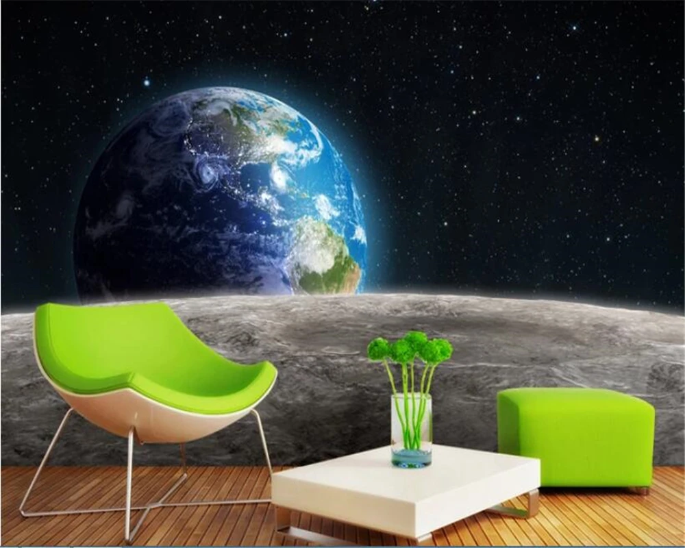 Фото 3D космическая планета звездная земля научная фантастика фон - купить