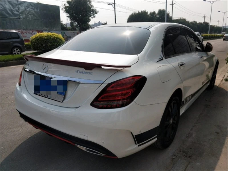 Дизайн для Benz W205 Высокое качество ABS 4-дверный седан C63 C180 C200 C250 C260 задний багажник спойлер для Brabus Стиль-UP