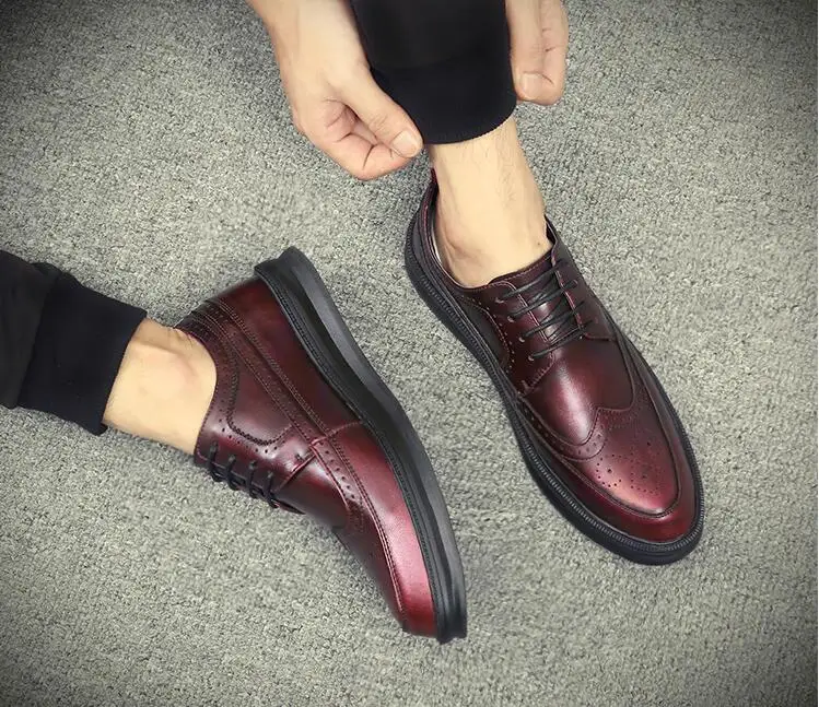 Туфли мужские классические из натуральной кожи на шнуровке без каблука