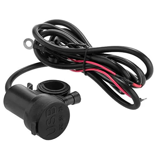 5V 2.1A двойной USB зарядное устройство адаптер для мотоцикла черный
