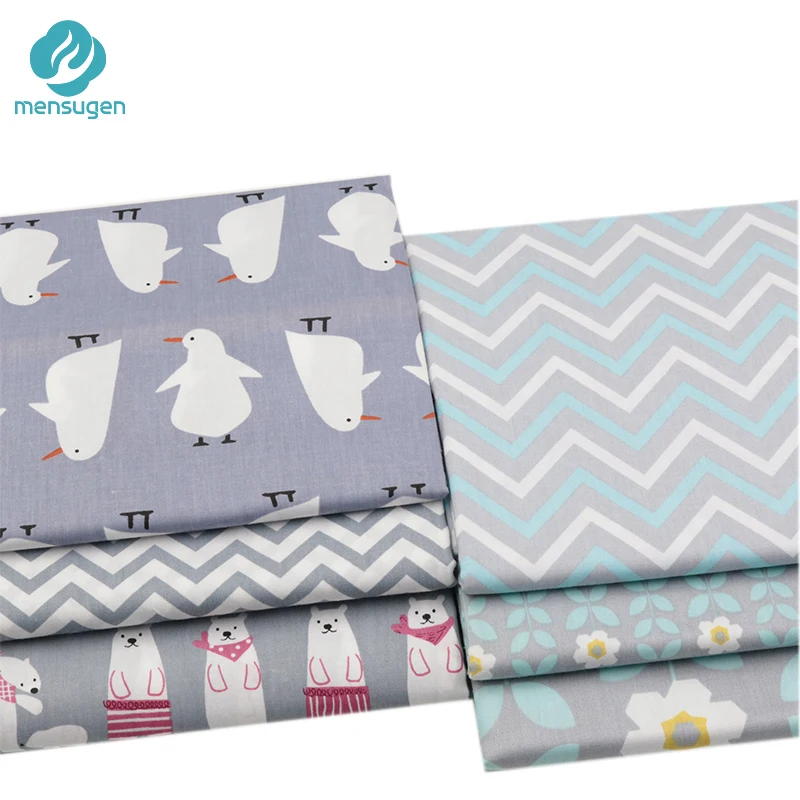 6 шт. серая хлопковая ткань с рисунком 18x22/46x56 см|printed cotton fabric|fabric for patchwork quiltsfabrics |