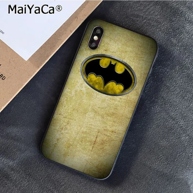 A6 MaiYaCa супергерой Бэтмен логотип новинка чехол для телефона Fundas для iphone 11 Pro Max 8 7 6 6S Plus X XS MAX 5 5S SE XR - Цвет: A6