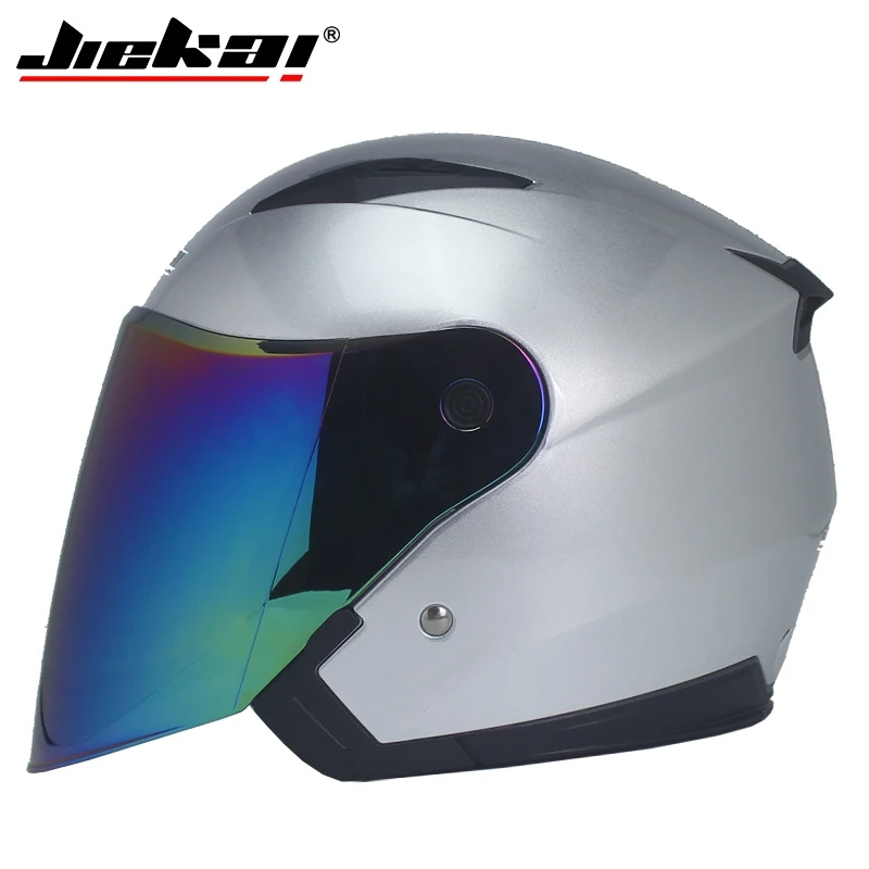 JIEKAI шлем moto rcycle с открытым лицом moto racing moto rcycle винтажные шлемы с двойным объективом capacete para moto cicleta cascos para - Цвет: b15
