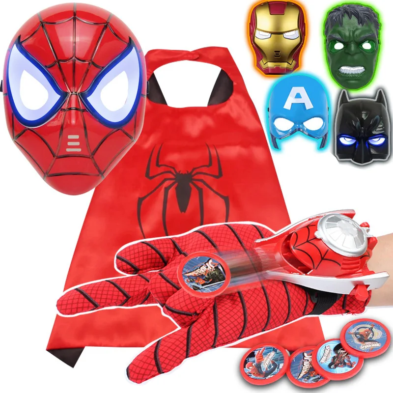 2018 маскарадный костюм на Хэллоуин детские перчатки Человека паука маска плащ