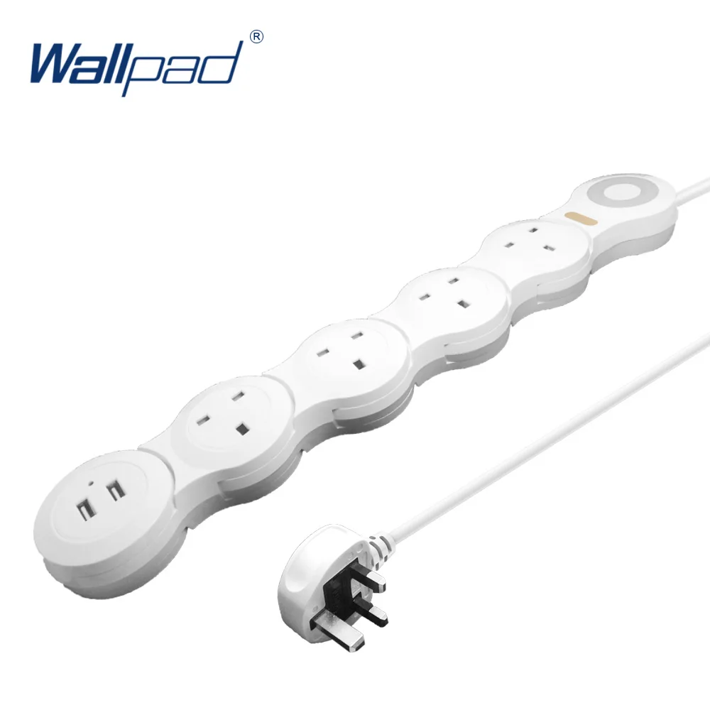 Удлинитель Wallpad с 2 USB-портами и выключателем 1 8 м | Обустройство дома