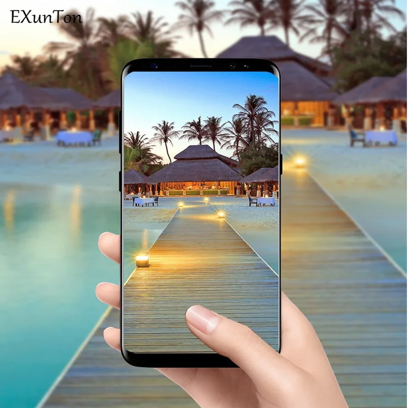 EXUNTON 3D матовое закаленное стекло для samsung Galaxy Note 9 матовый чехол с защитной пленкой