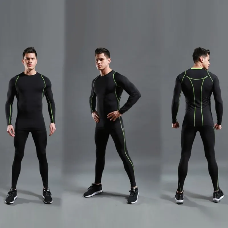 

HOWE AO NEW Men's Compression Set Walk Tights Workout Fitness Fitness Tracksuit Long Sleeves Shirts running set