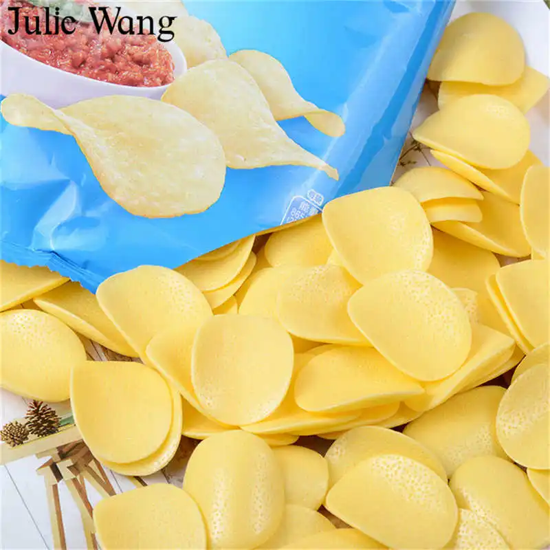Julie Wang 10 шт. искусственная еда из смолы картофельные чипсы Подвески слизь