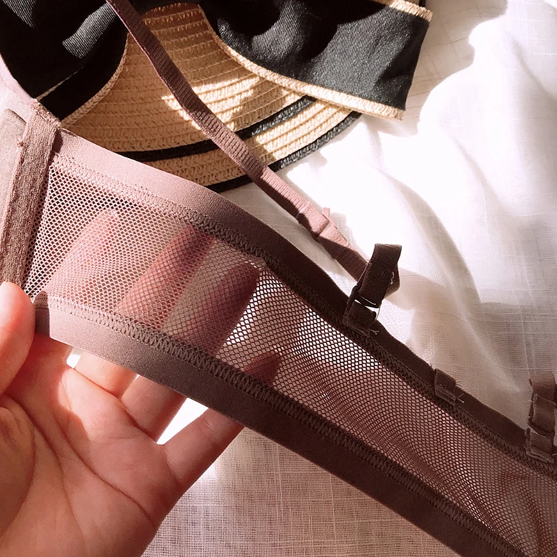 

New Sexy Push Up Front Closure Lingerie Set Gathering Seamless Underwear 3/4 Cup Brassiere Women Bralette Bra And Panties Set