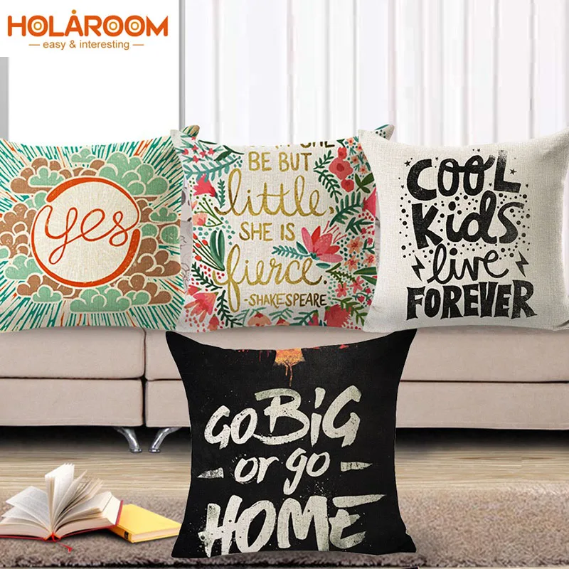 Креативный чехол для подушки с буквами лен и хлопок наволочка Housse Coussin диван