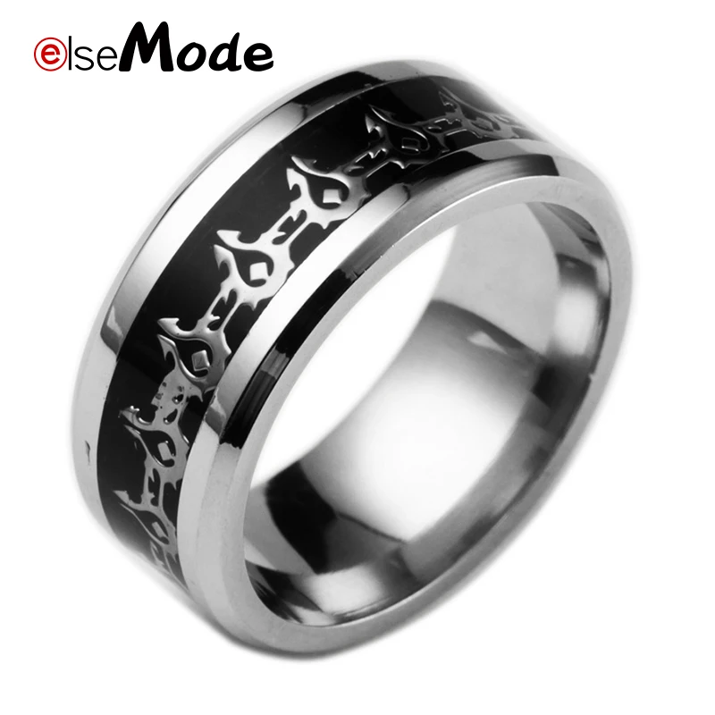 ELSEMODE Fashion World of Warcraft для horde 316L игровые кольца из нержавеющей стали шириной 8 мм для мужчин и женщин Прямая