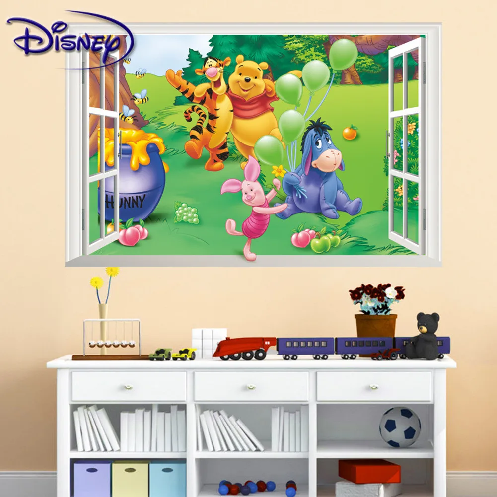 Disney Новый 3D наклейки стерео поддельные окна одежда с изображением мишки