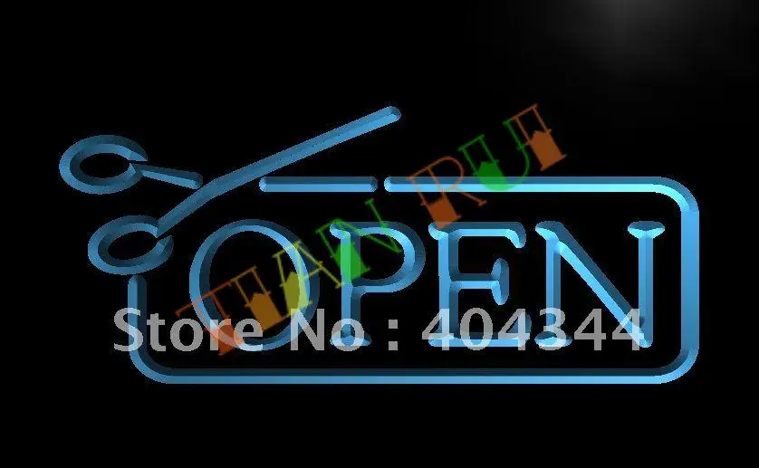 

LB030- OPEN Scissors Haircut Displays LED Neon Light Sign