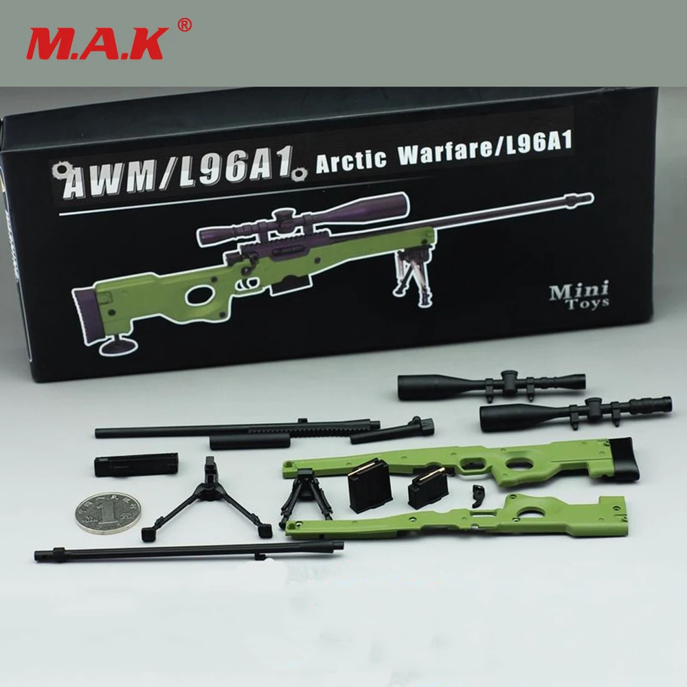 1/6 масштаб AWM L96A1 полностью Металлическая снайперская модель винтовки зеленого/песочного цвета Коллекционная модель пистолета