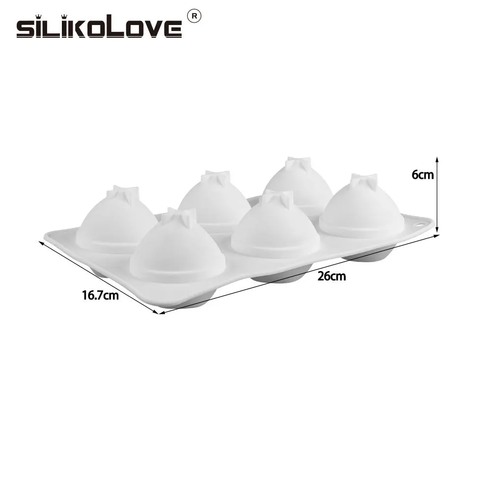 

SILIKOLOVE 3D Peach Cake Silicone Molds for Baking Cake Decorating Dessert Fruit Mousse Mould 6 Hole DIY Bakeware Tools