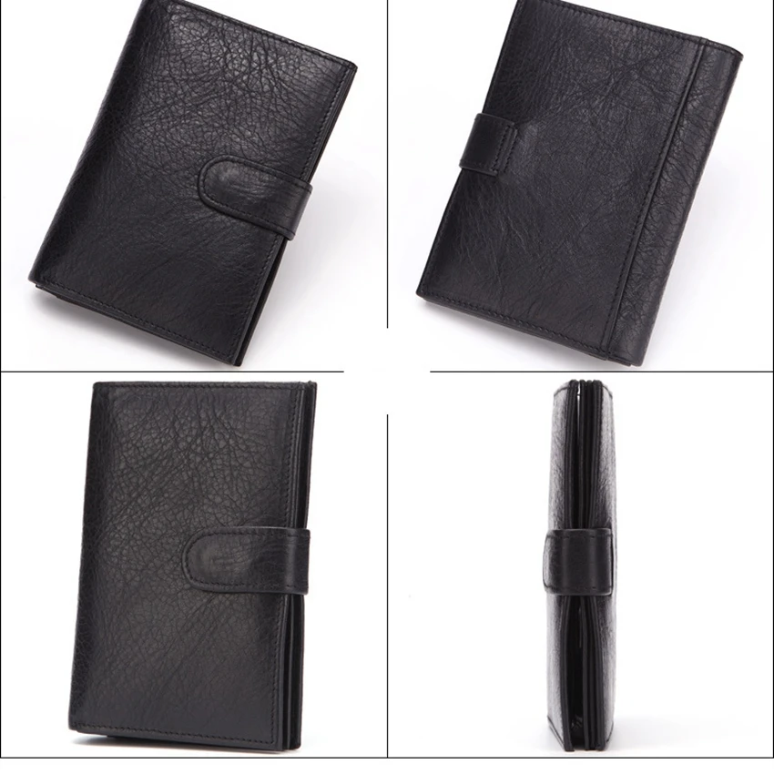 Черный коричневый кожаный чехол для путешествий бумажник паспорта мужчин и