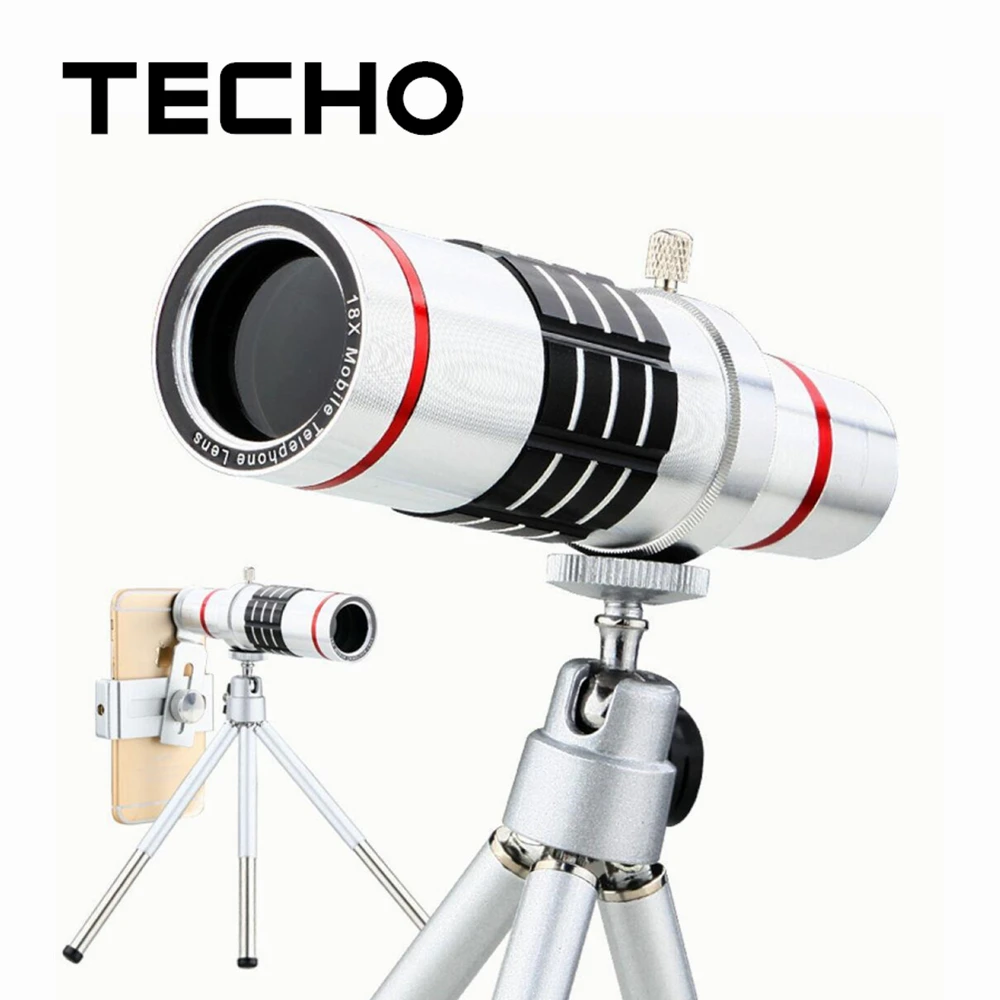 TECHO 18X универсальный зажим зум оптический телескоп для iPhone samsung Xiaomi Meizu huawei Oneplus Doogee
