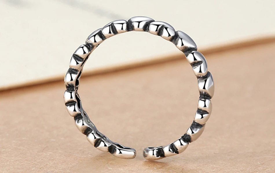 ORSA JEWELS подлинное 925 пробы Серебряное кольцо в форме сердца Регулируемый размер для женщин кольца Свадебные и обручальные ювелирные изделия PSR56