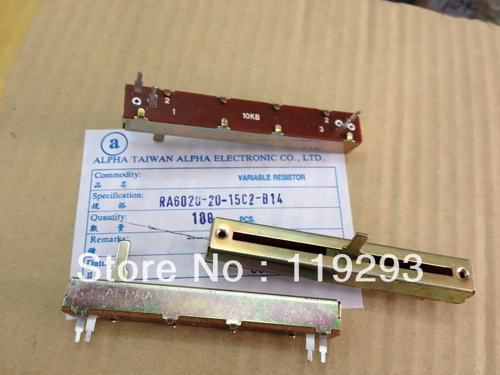 

[BELLA]Taiwan ALPHA 8.8 cm SL608V fader potentiometer B10K Single Handle length 15MM--10PCS/LOT