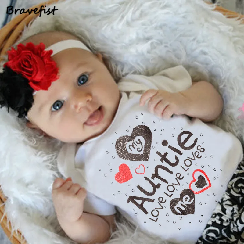 Белые боди для новорожденных с надписью My Auntie Loves Me летние комбинезоны мальчиков