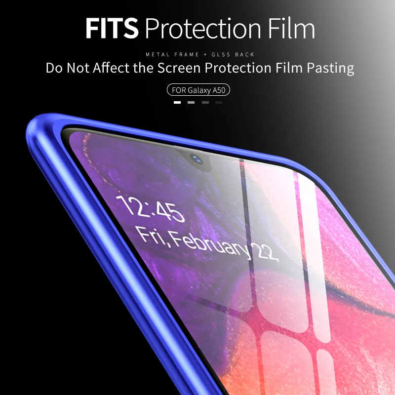 Металлический Чехол-Бампер для Samsung Galaxy A50 чехол прозрачная Роскошная задняя