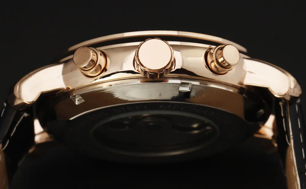 Часы мужские механические с календарем и турбийоном автоматические