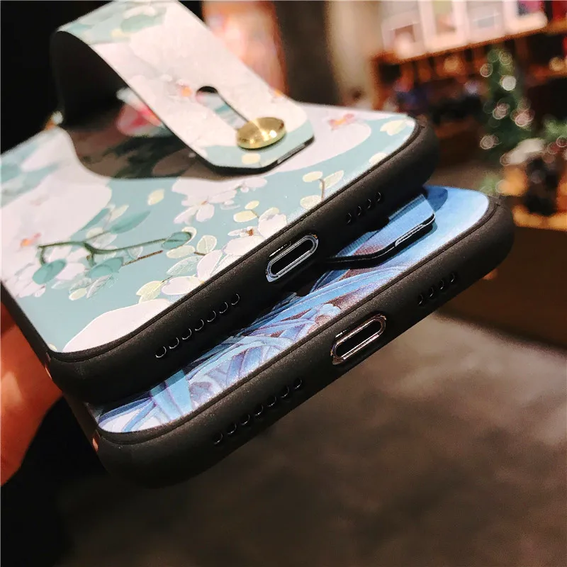 Чехол для телефона с ремешком на запястье iphone 7 8 6 6s plus чехол X Xs max XR мягкий из ТПУ