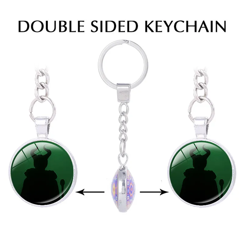Готический викторианской жуткий Maleficent Key Holder Брелок спальный Красота Аврора Maleficent двухсторонний кулон брелки - Цвет: AS Shown