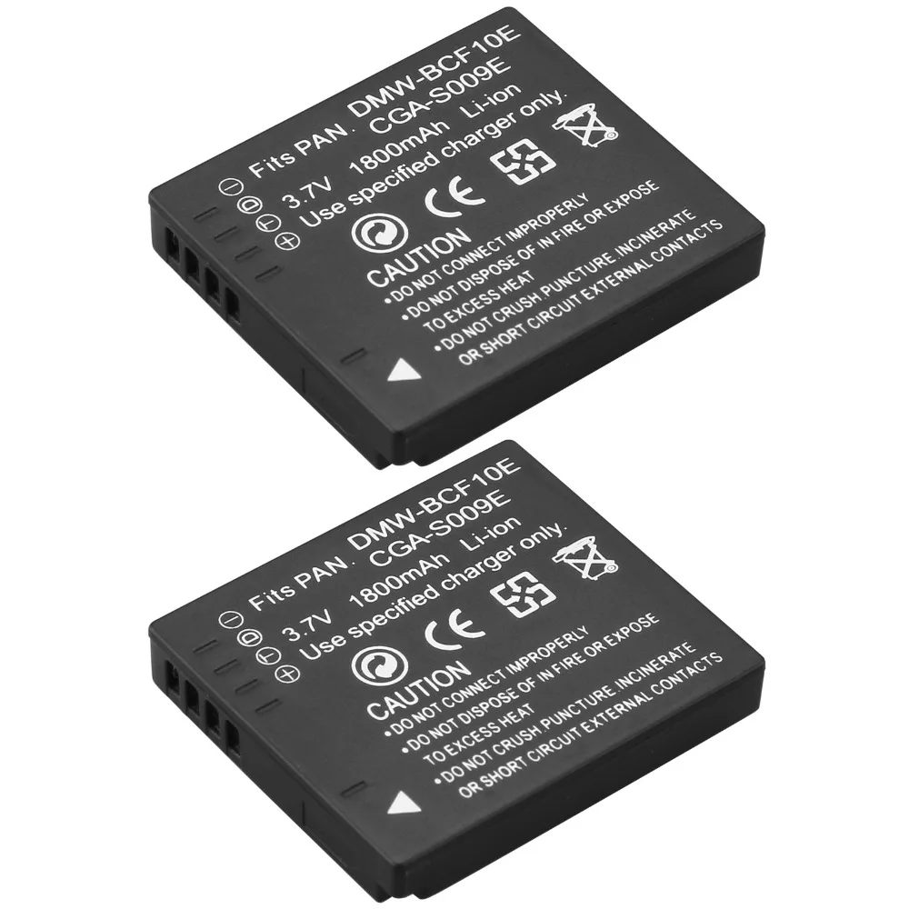Батарейка Probty 2 шт. батарея для камеры CGA S009E Panasonic FS15 FS25 FS4 FS42 FS6 FS7 FX40 FX48 FX550 FX580 FX75 FT1