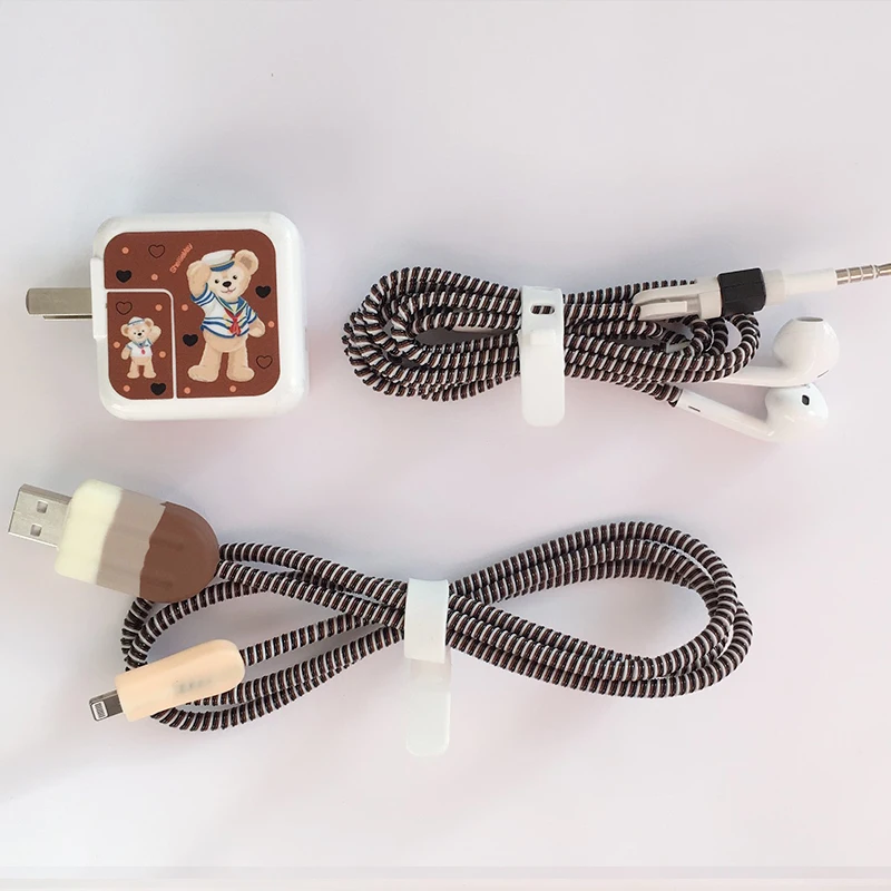 2018 новый кабель намотки мультфильм USB протектор для кабеля передачи данных набор