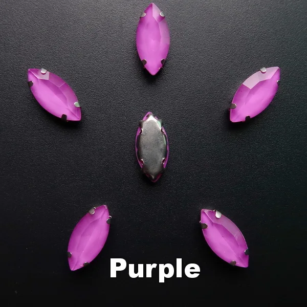 A16 Purple Желе конфеты AB цвета стекло кристалл серебро коготь настройки 7*15 мм Navette Маркиза Форма пришить Стразы Бисер свадебное платье diy - Цвет: A16 Purple