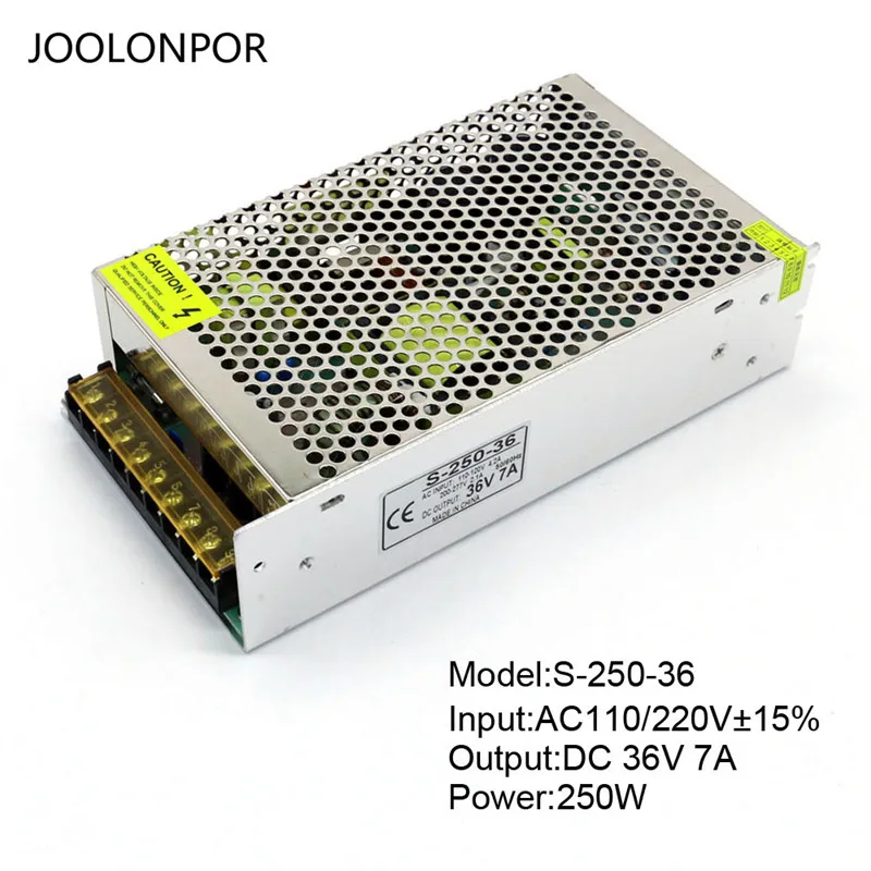 36V 7A 250W Импульсный источник питания переменного тока 110 В 220 В в постоянный ток 36 в 40 в 42 в 5A 6A 7A 200 Вт 250 Вт 300 Вт регулятор напряжения двигателя источник питания - Цвет: 36V 7A 250W