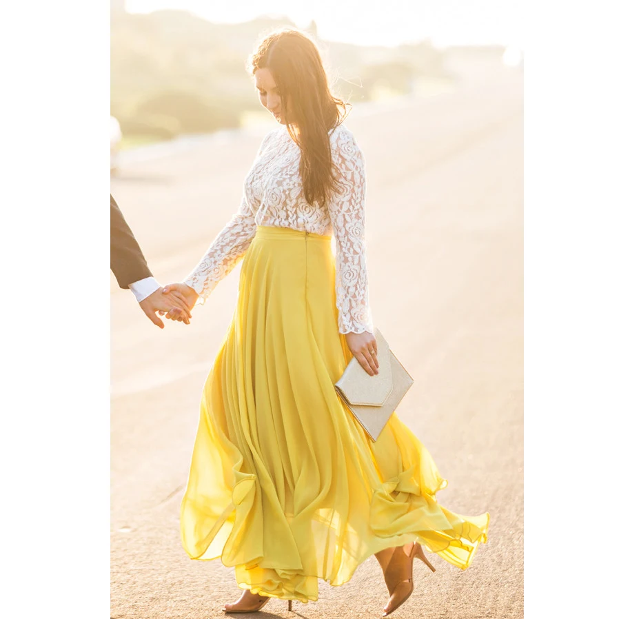 Элегантная пляжная длинная шифоновая юбка в стиле бохо для женщин