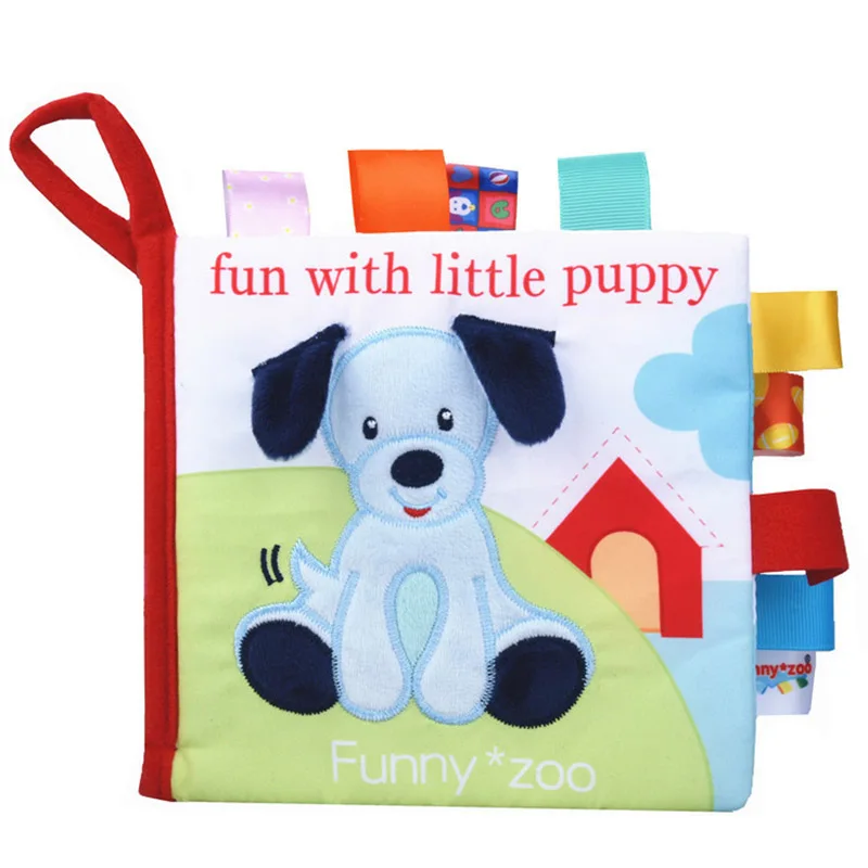 dog 16x15cm Картонные детские игрушки книжки из мягкой ткани звук шелеста детские развивающие кролик погремушка в коляску новорожденная кроватка детские игрушки 0-24 месяца - Цвет: dog 16x15cm
