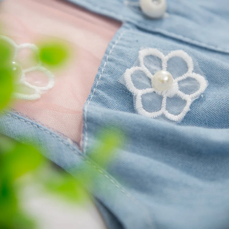 Girls Dresses Cute Kids Girl Denim Sleeveless Tops Tulle Tutu Dress Summer Baby Party For 2-7Y | Детская одежда и обувь